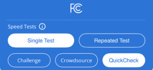 Screenshot of the FCC Mobile Speed Test App